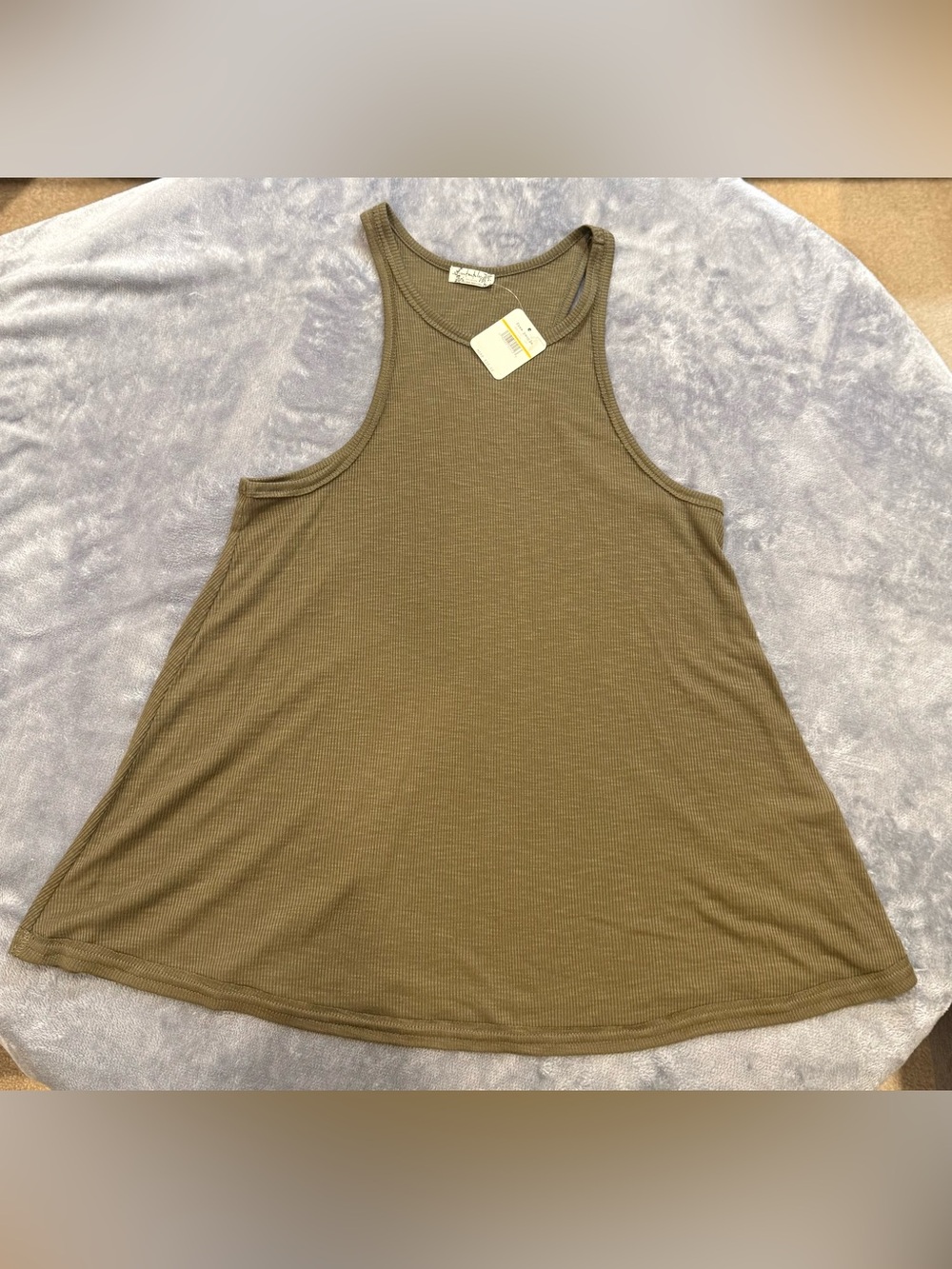 Free People Olive Ribbed Racerback Tank - Picture 7 of 8